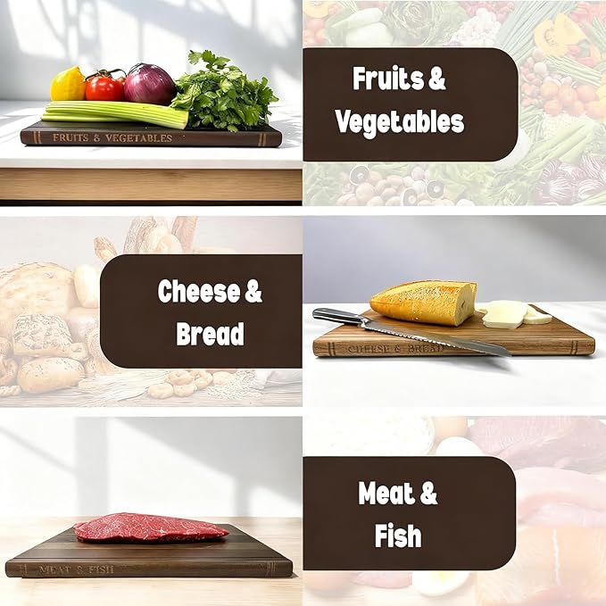 The BookBoard™ Vol. 3 - Wooden Cutting Board Set 📚