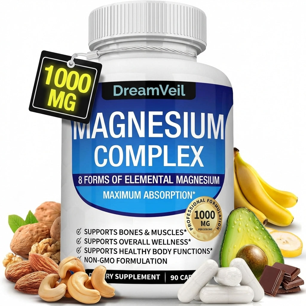 Magnesium Complex Supplement Elemental 1000mg (90 Capsules)